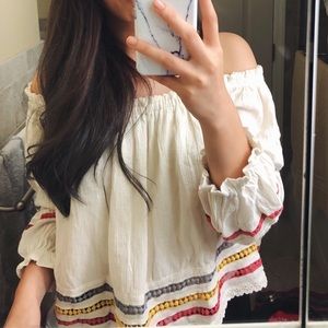 Off the shoulder peasant top